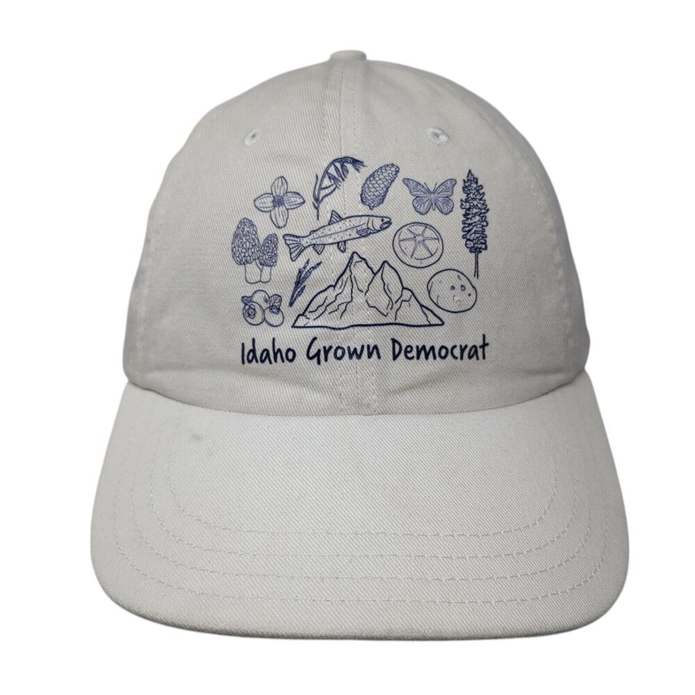 Idaho Grown Democrat Slideback Hat Cream One Size Adjustable 6 Panel Unionwear